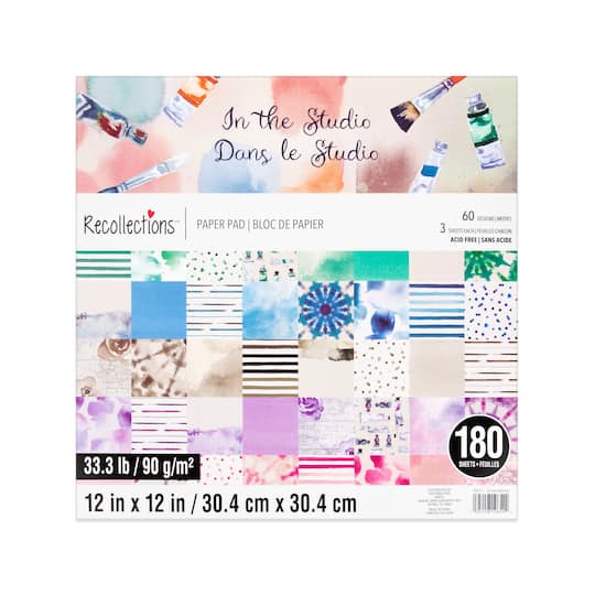 12" x 12" In the Studio Paper Pad by Recollections™, 180 Sheets